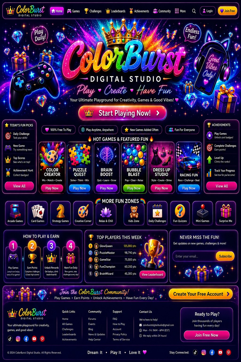 ColorBurst Gaming Website & Brand — $5,995